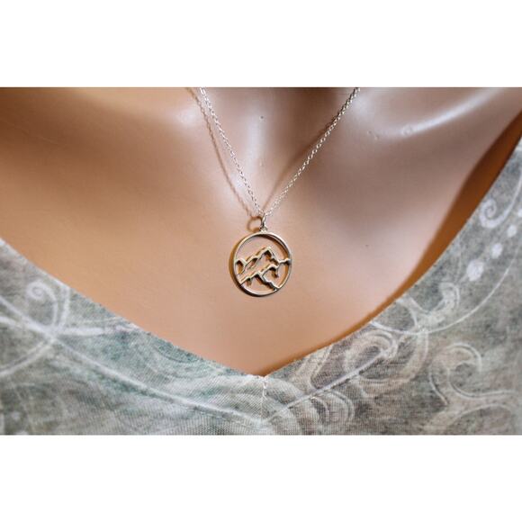 Sterling Silver Openwork Earth Element Charm Necklace - Picture 1 of 8